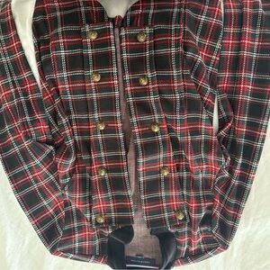 Tommy Hilfiger Red and Black Plaid Kids Blazer